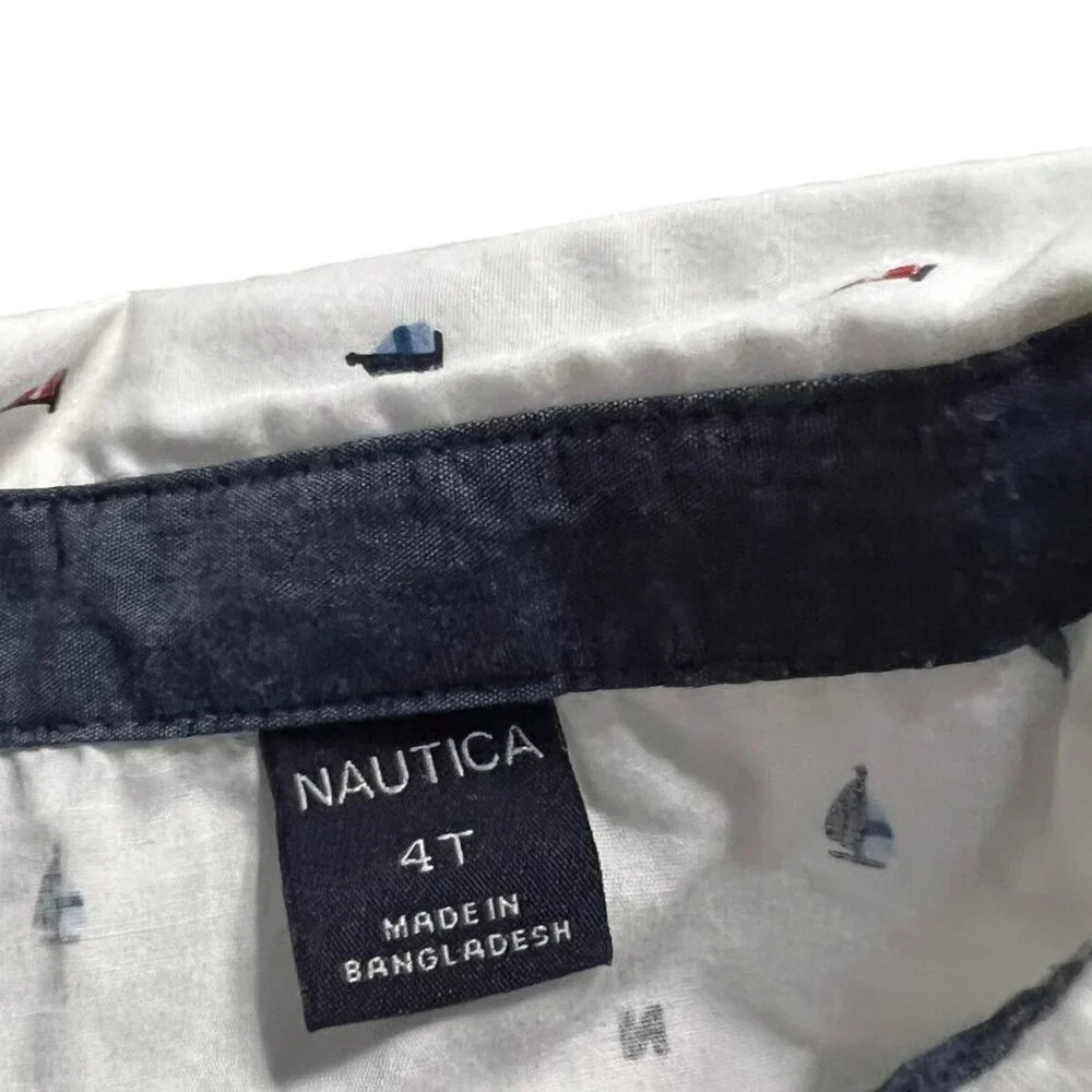 Nautica 4T Sailboat Button Down Shirt & Jogger Pants Set